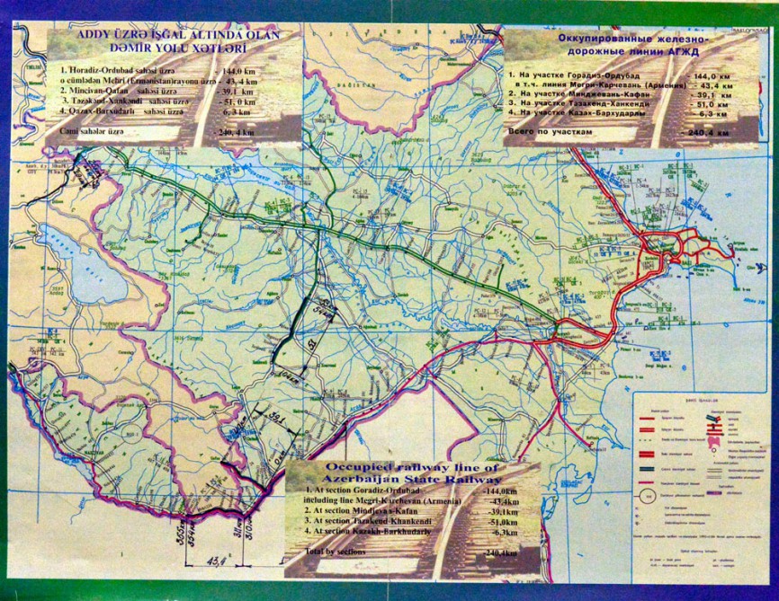 Железная дорога азербайджана карта